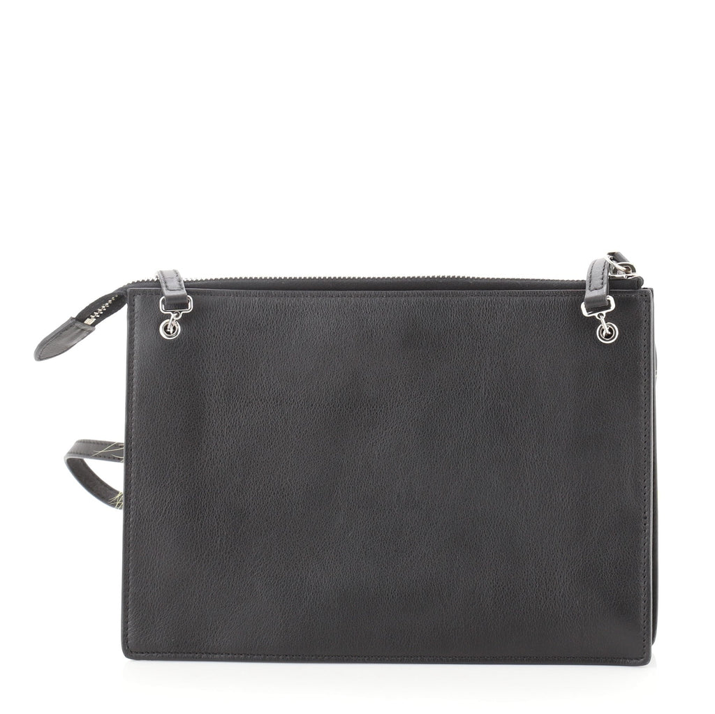Monster Front Pocket Clutch Leather with Fur