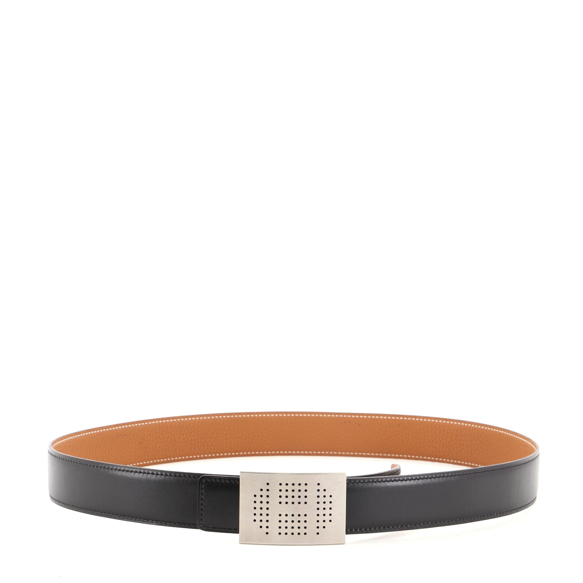 Evelyne Square Reversible Belt Leather Medium 90