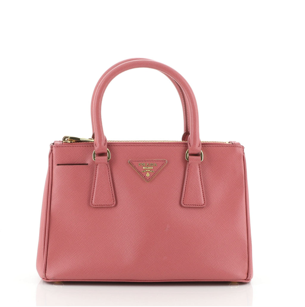 Double Zip Lux Tote Saffiano Leather Mini
