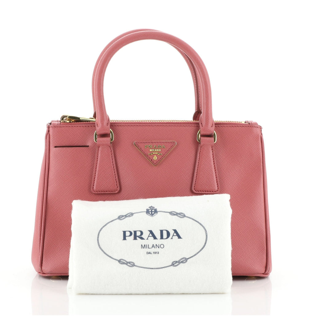 Double Zip Lux Tote Saffiano Leather Mini