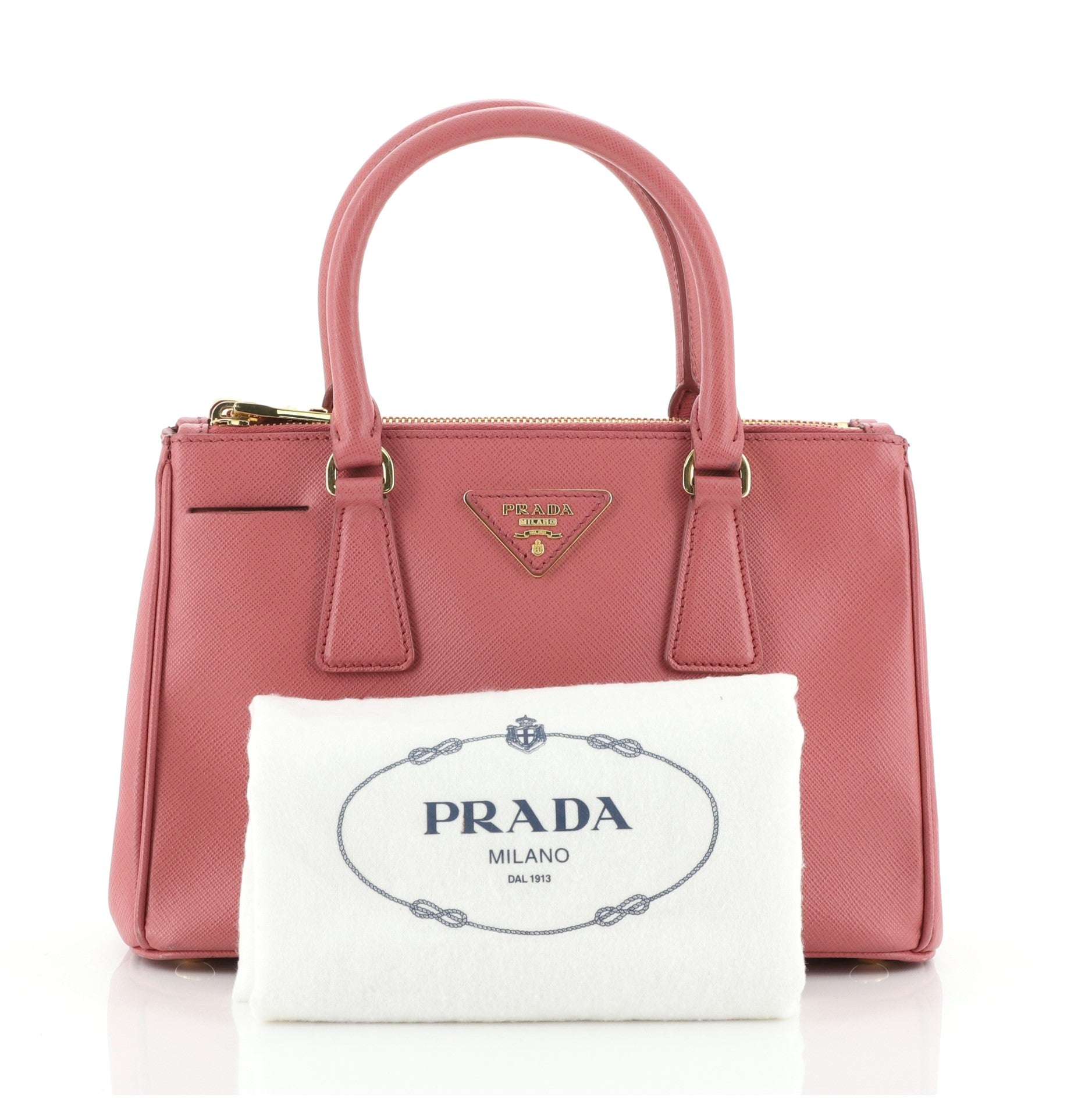 Double Zip Lux Tote Saffiano Leather Mini