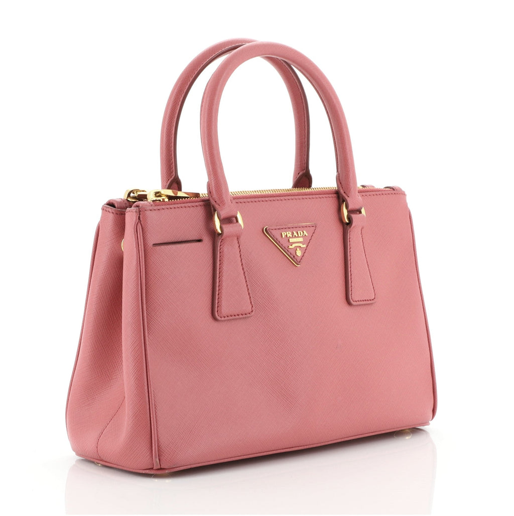 Double Zip Lux Tote Saffiano Leather Mini