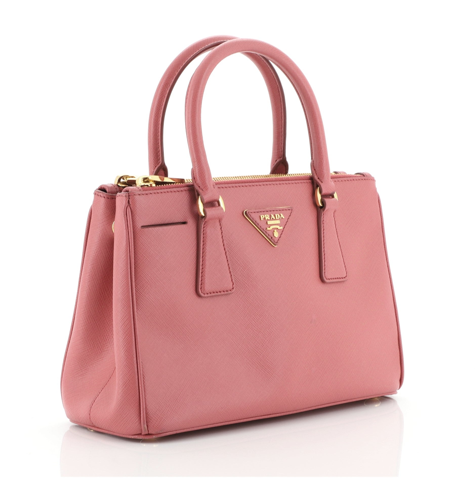 Double Zip Lux Tote Saffiano Leather Mini