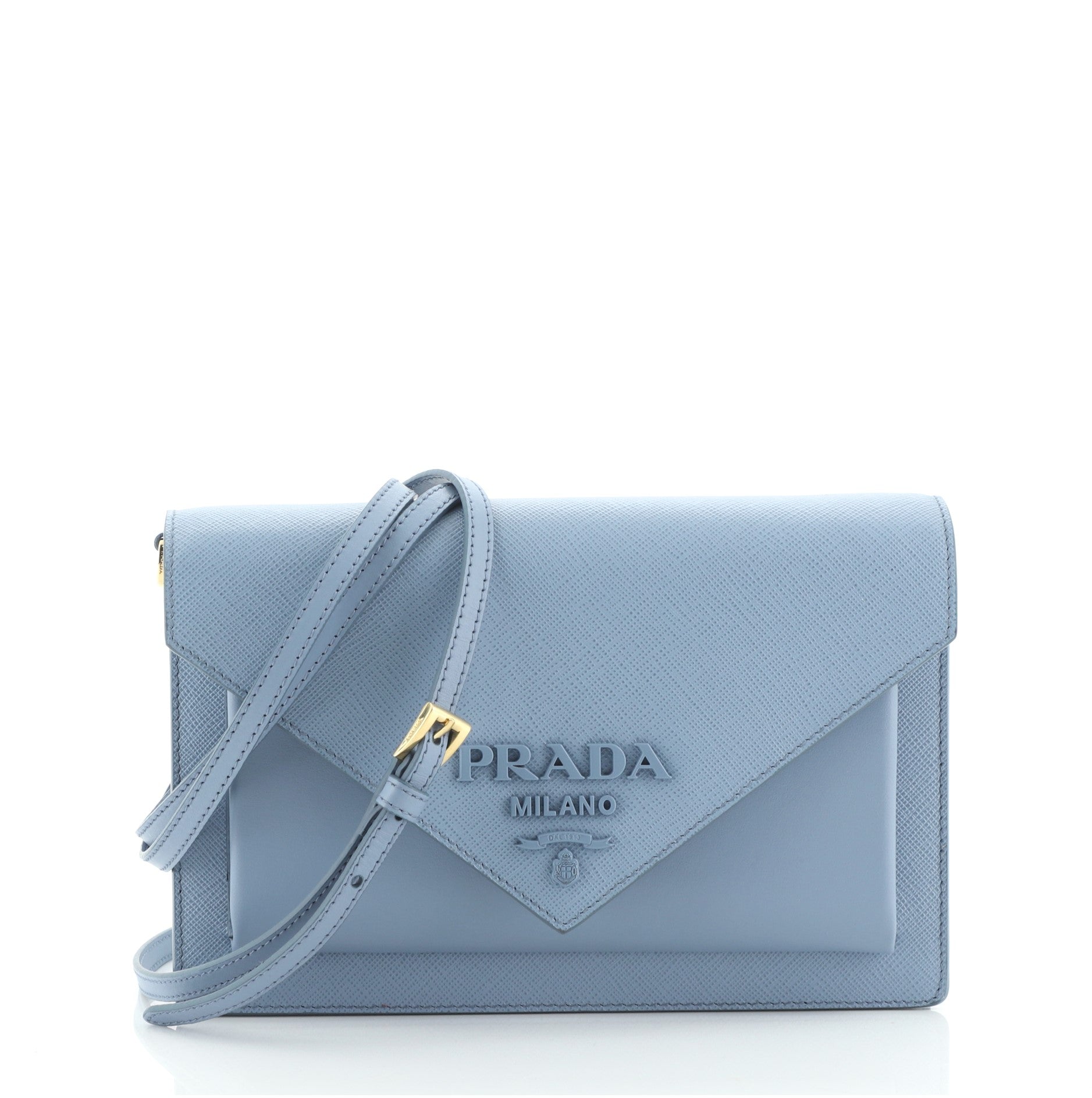 Monochrome Envelope Crossbody Bag Saffiano with City Calf Mini
