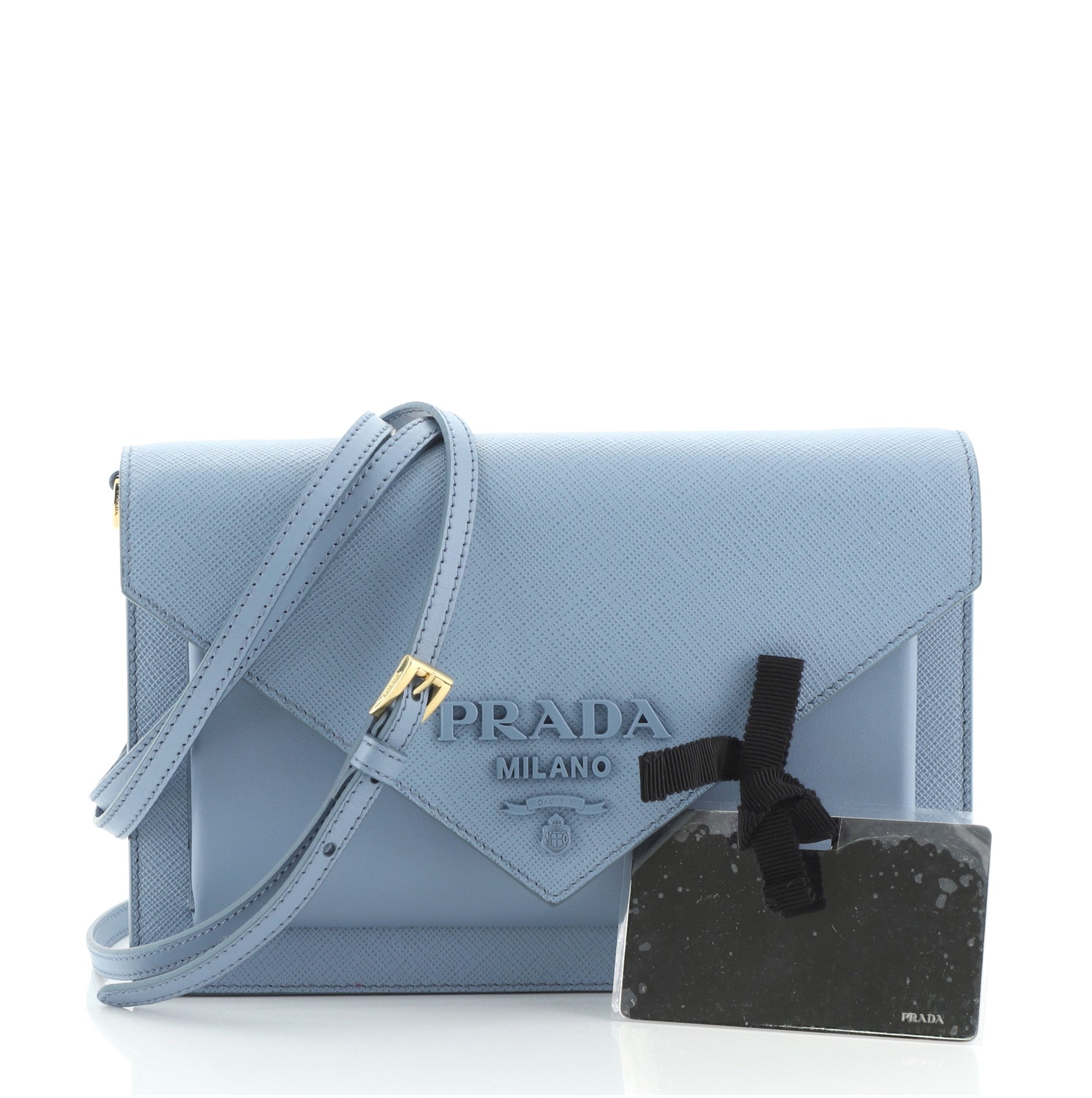 Monochrome Envelope Crossbody Bag Saffiano with City Calf Mini