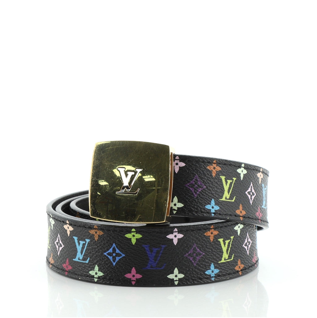 LV Cut Reversible Belt Monogram Multicolor Thin 85