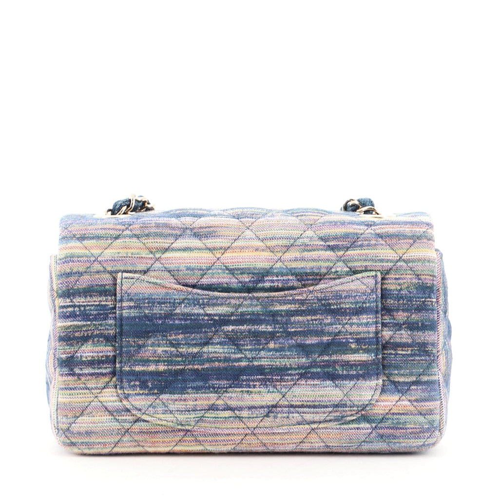 Classic Single Flap Bag Multicolor Quilted Denim Mini