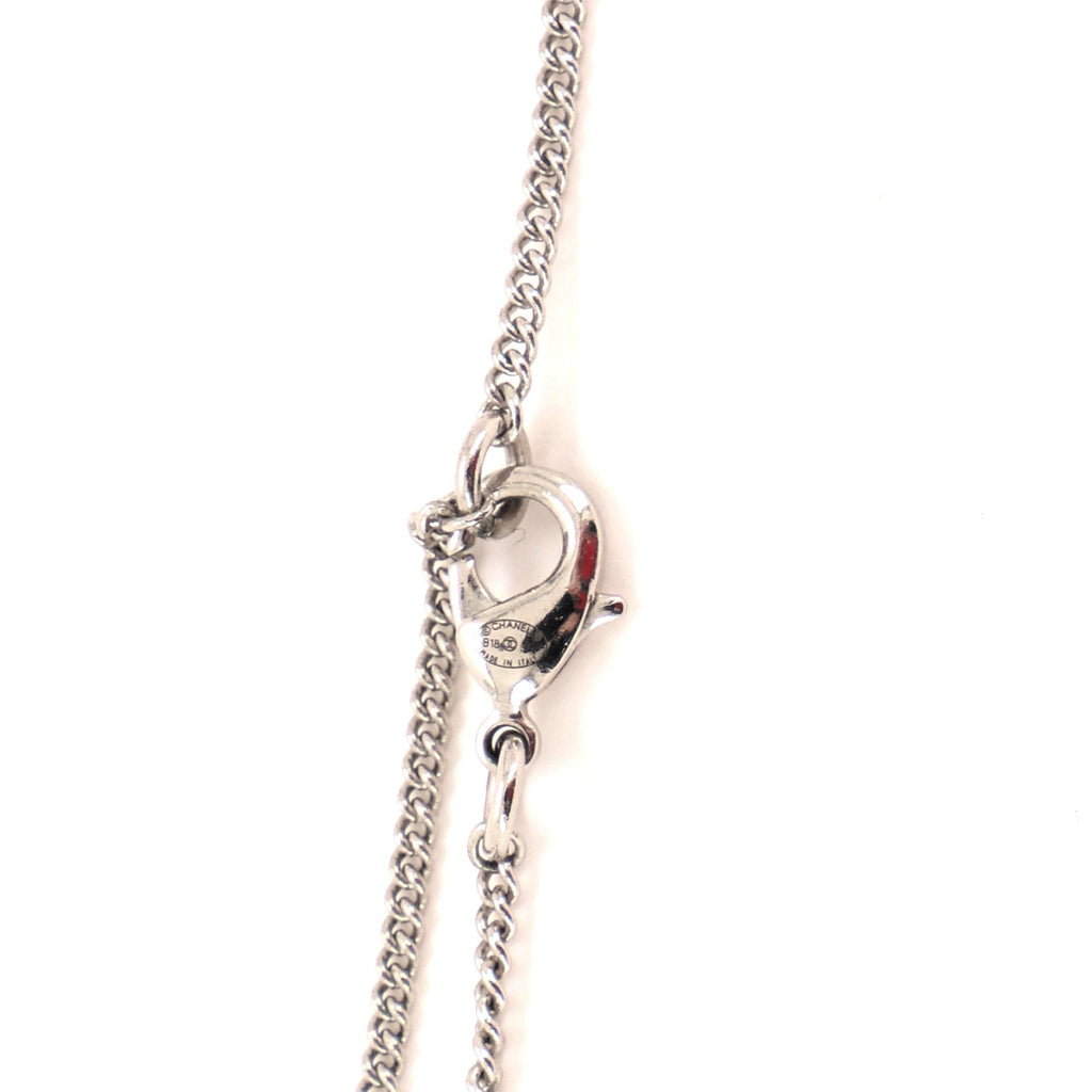 CC Bicolor Long Pendant Rhinestone and Resin Necklace