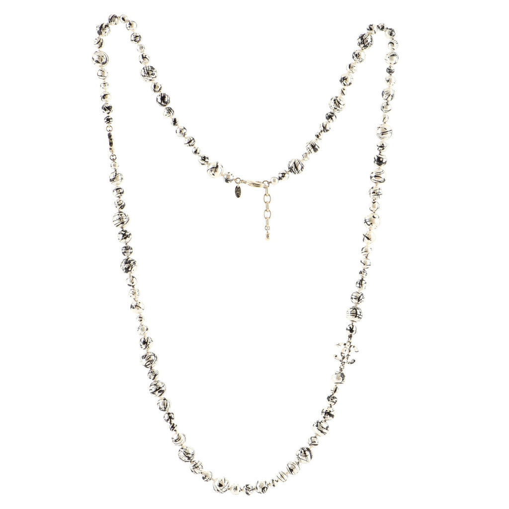 CC Splatter Necklace Painted Faux Pearl