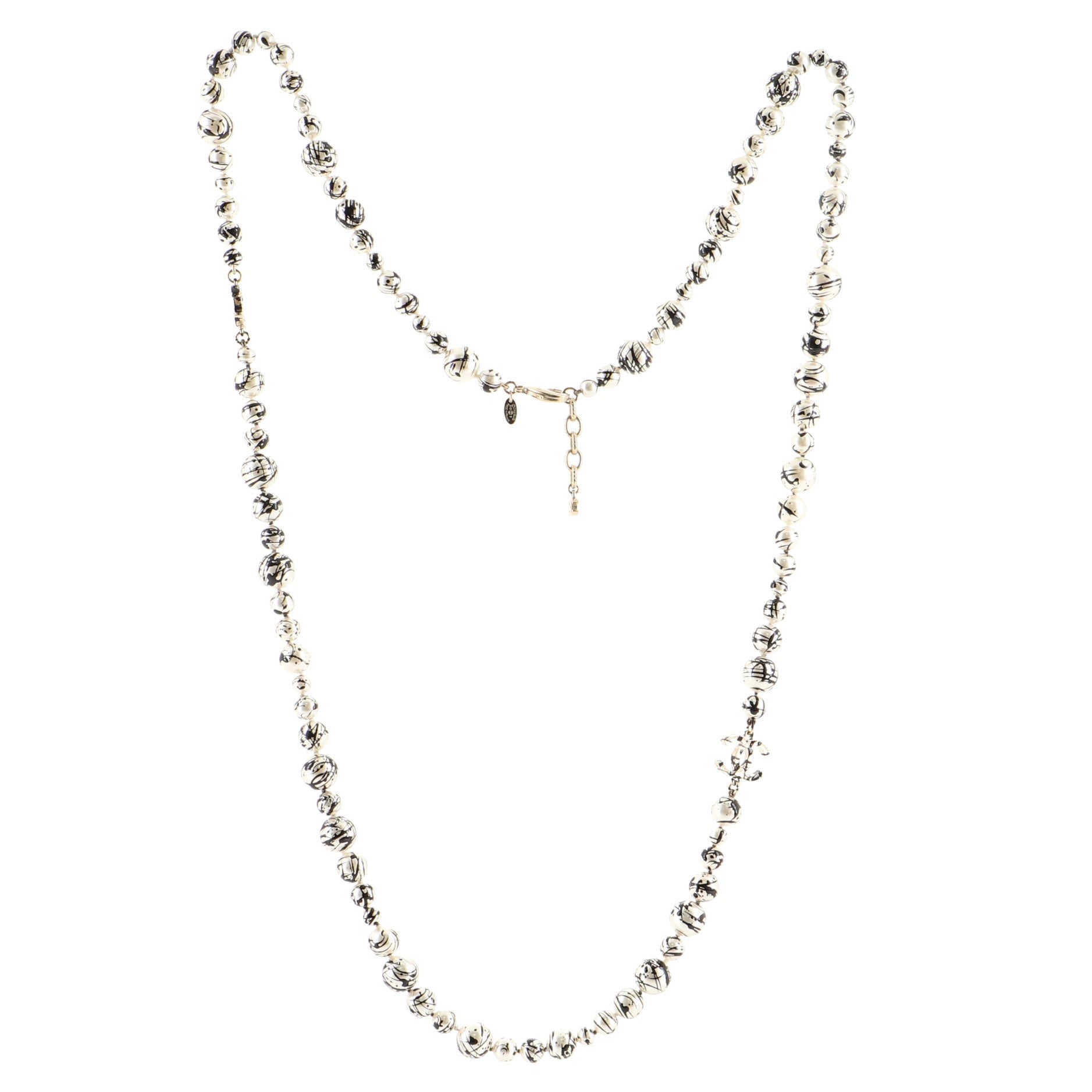 CC Splatter Necklace Painted Faux Pearl