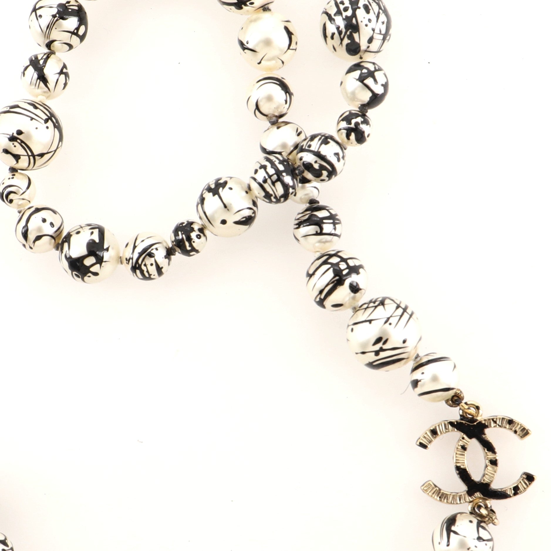 CC Splatter Necklace Painted Faux Pearl