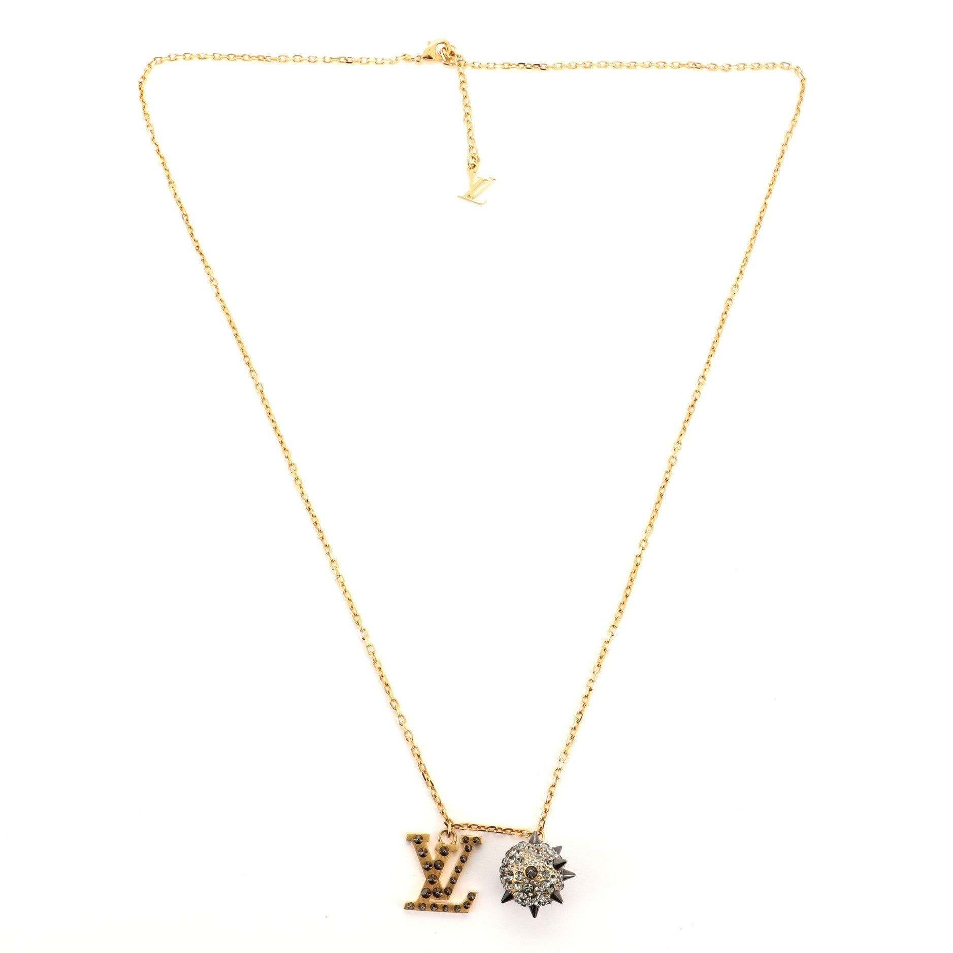 Spike Ball Logo Necklace Crystal with Metal