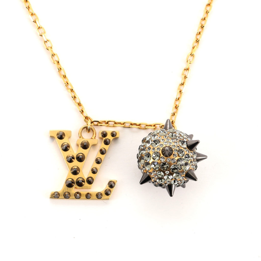Spike Ball Logo Necklace Crystal with Metal