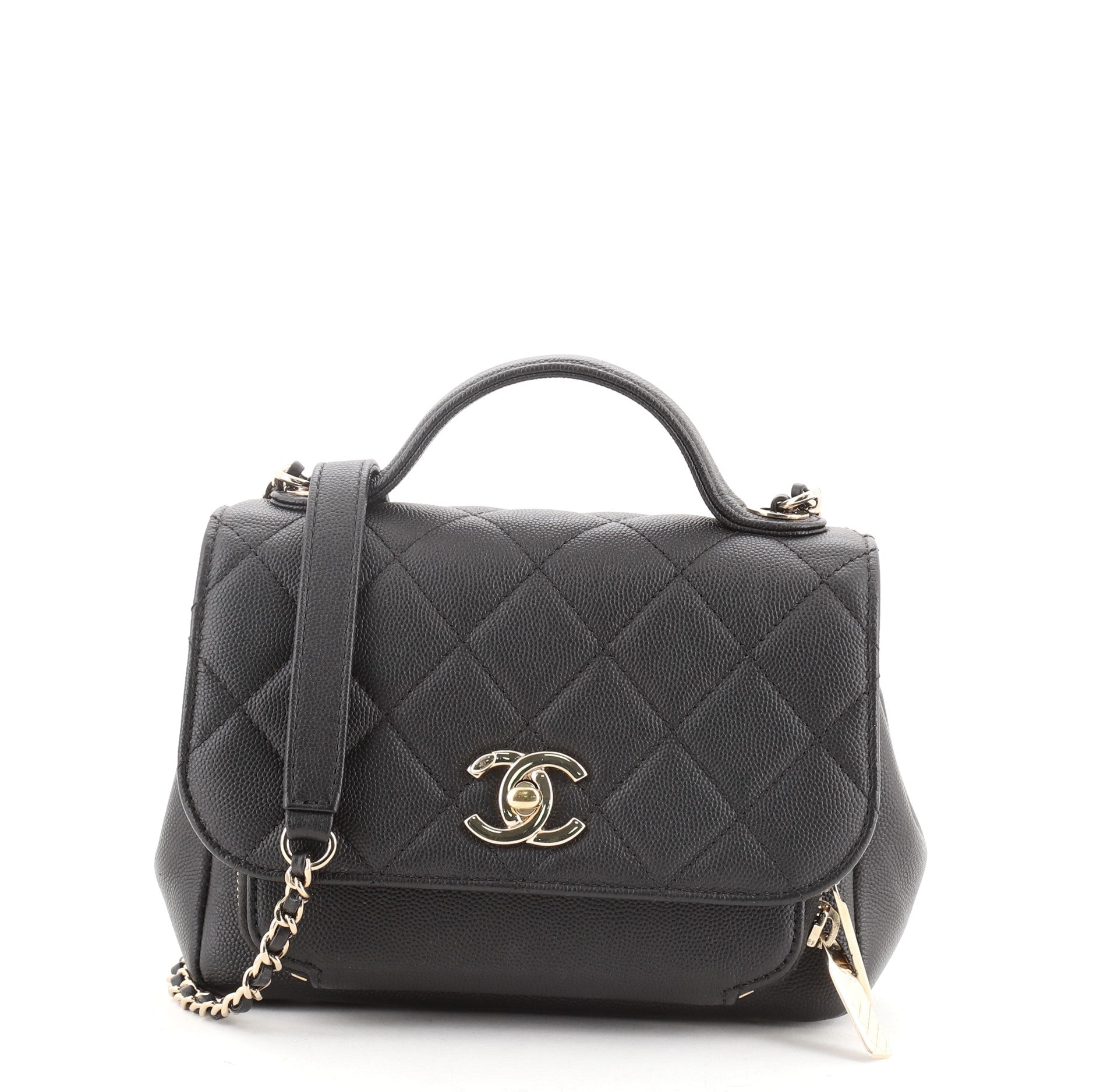 Business Affinity Flap Bag Quilted Caviar Mini