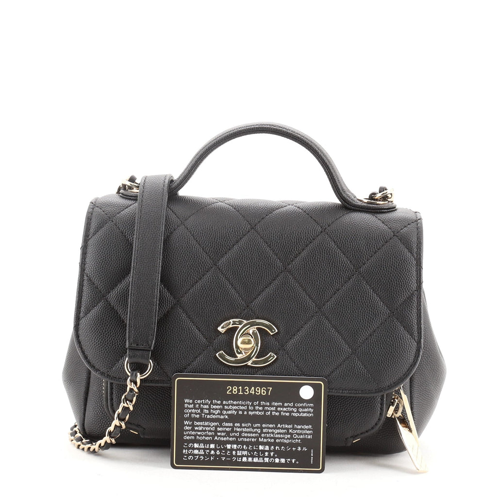 Business Affinity Flap Bag Quilted Caviar Mini