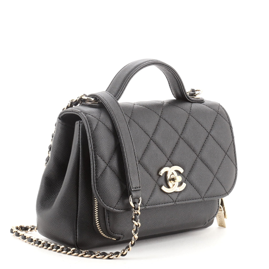 Business Affinity Flap Bag Quilted Caviar Mini