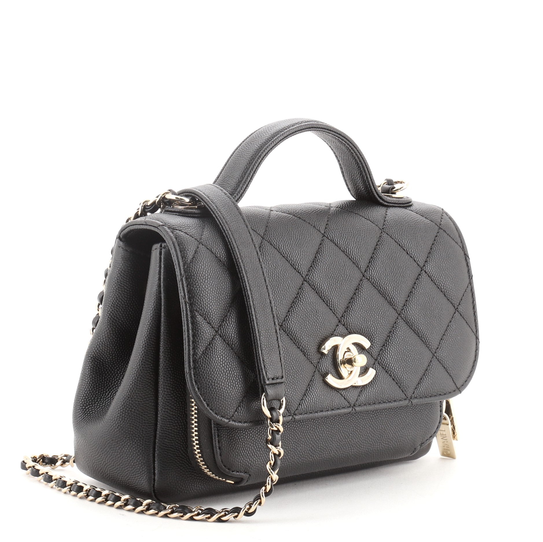 Business Affinity Flap Bag Quilted Caviar Mini
