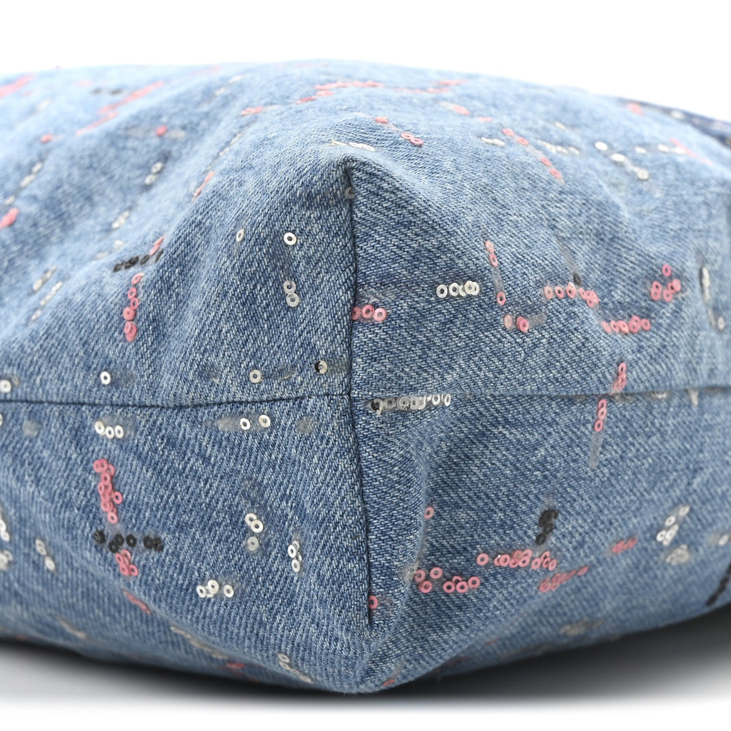 Denim Sequin Chanel 22 Blue