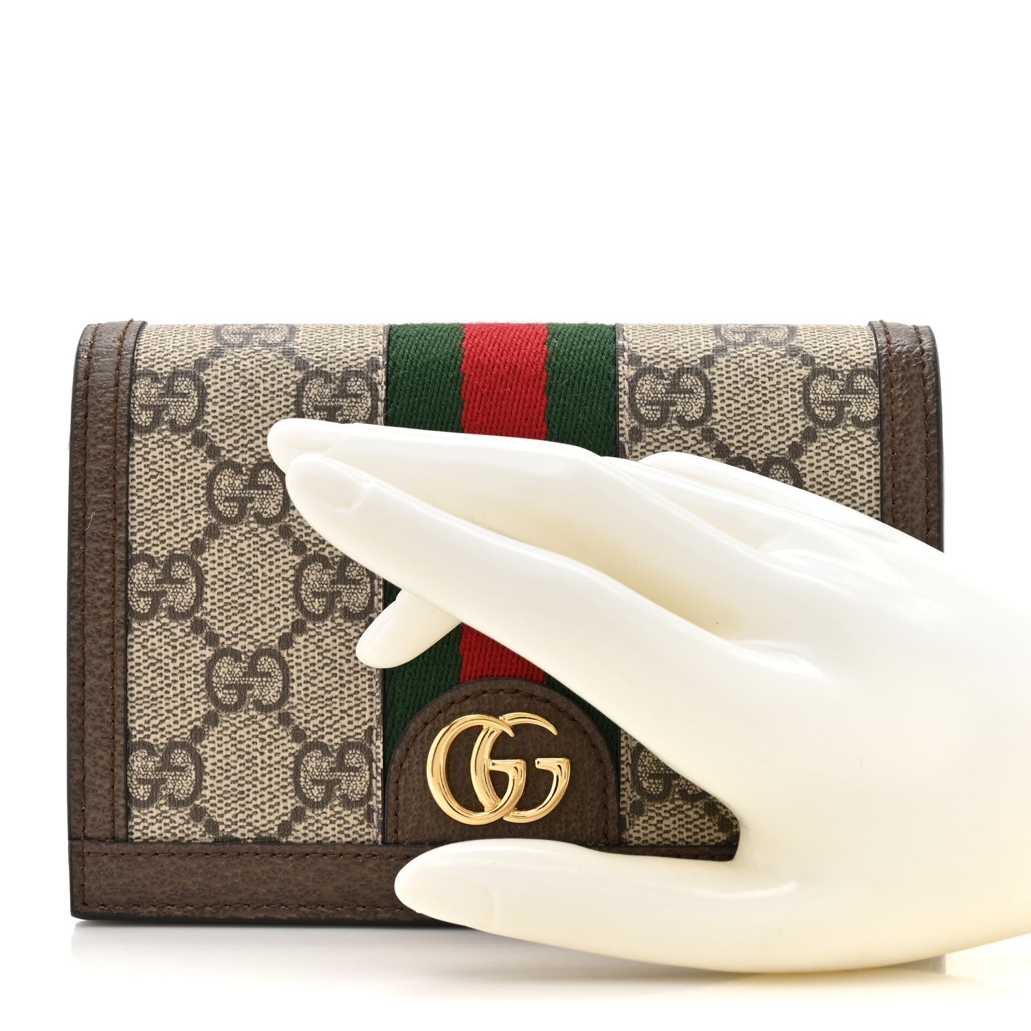 GG Supreme Monogram Web Ophidia Double Playing  Case Beige New Acero