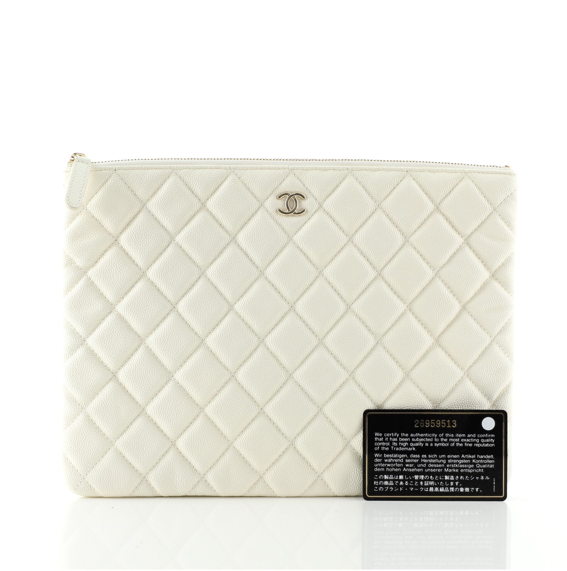 O Case Clutch Quilted Caviar Medium