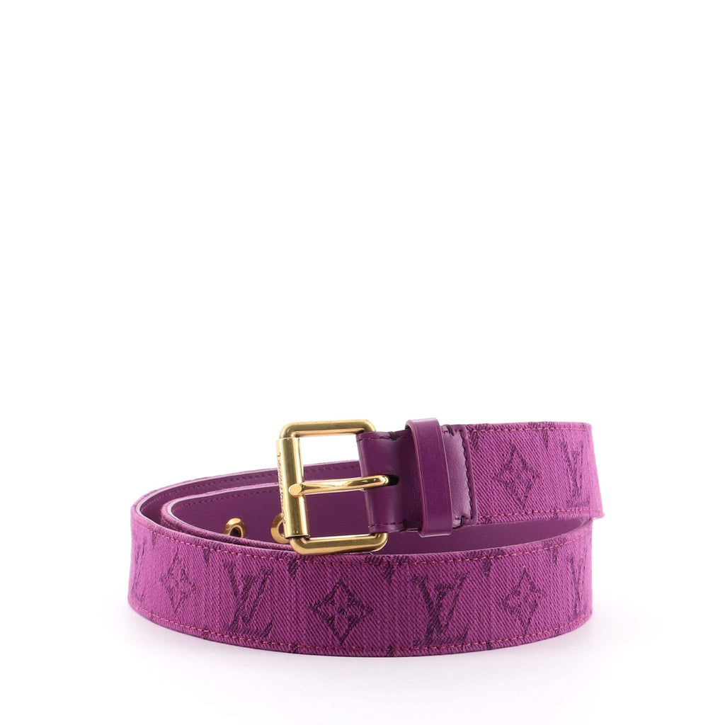 Signature Belt Monogram Denim Medium 90