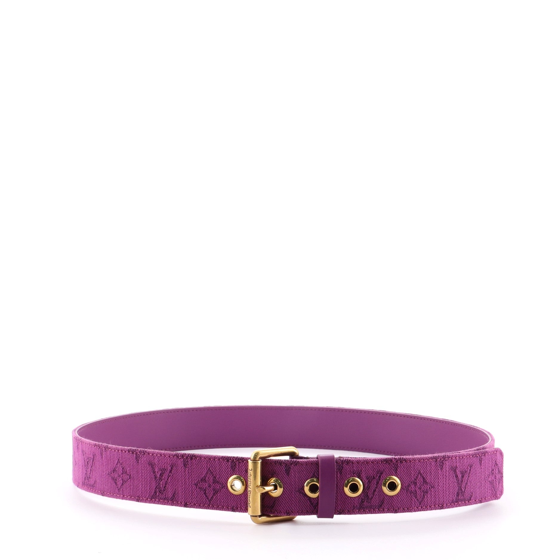 Signature Belt Monogram Denim Medium 90