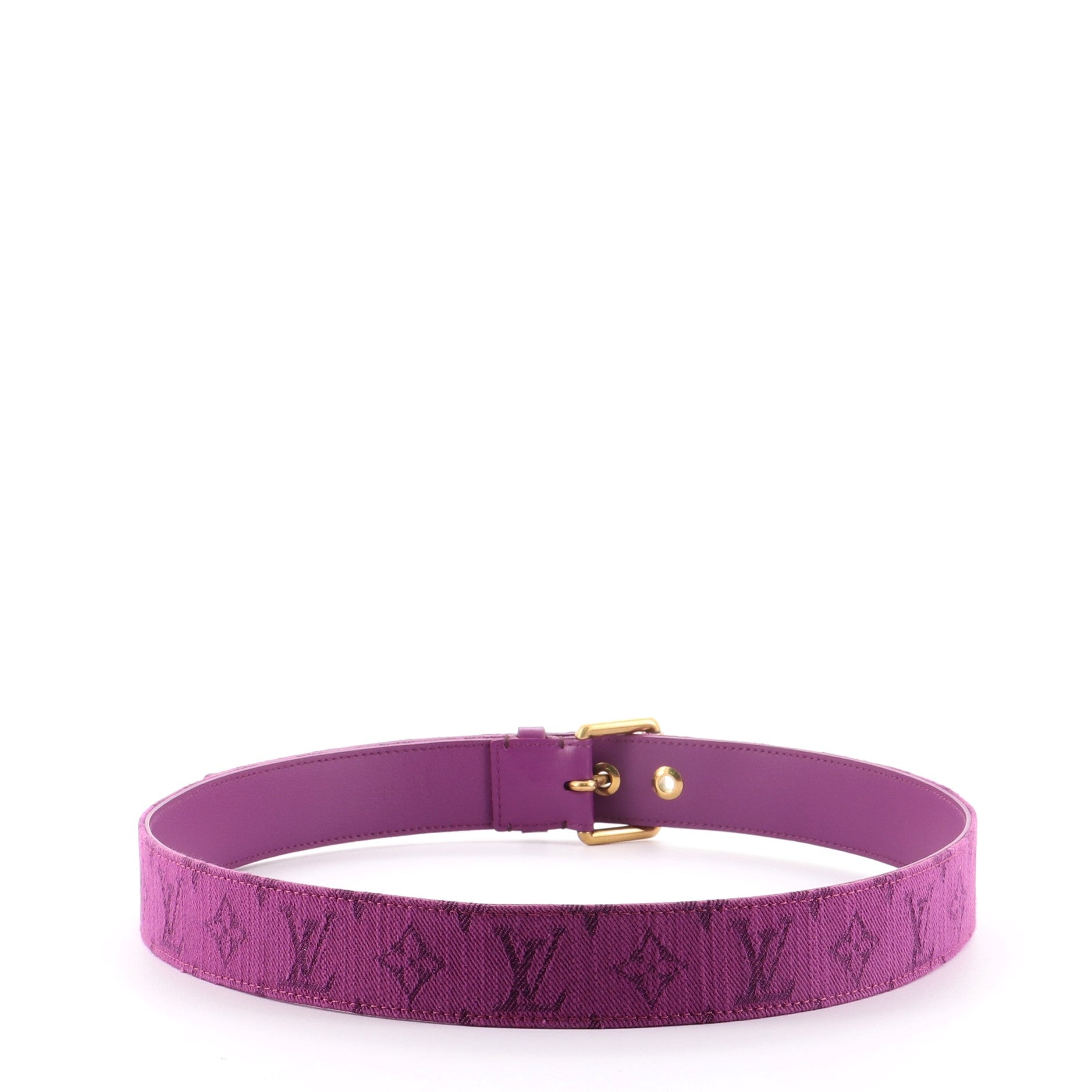 Signature Belt Monogram Denim Medium 90