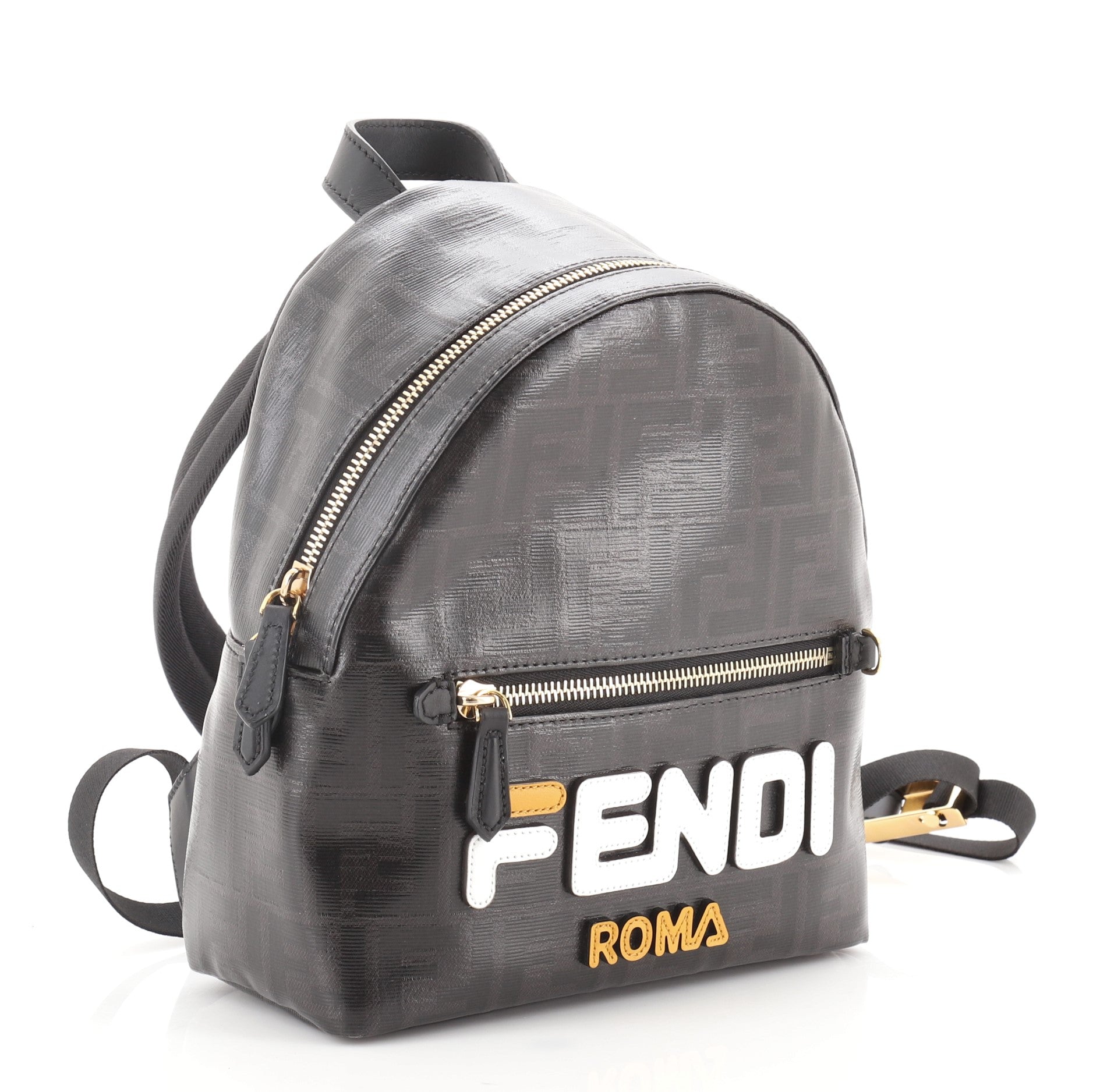 Mania Logo Backpack Zucca Coated Canvas Mini