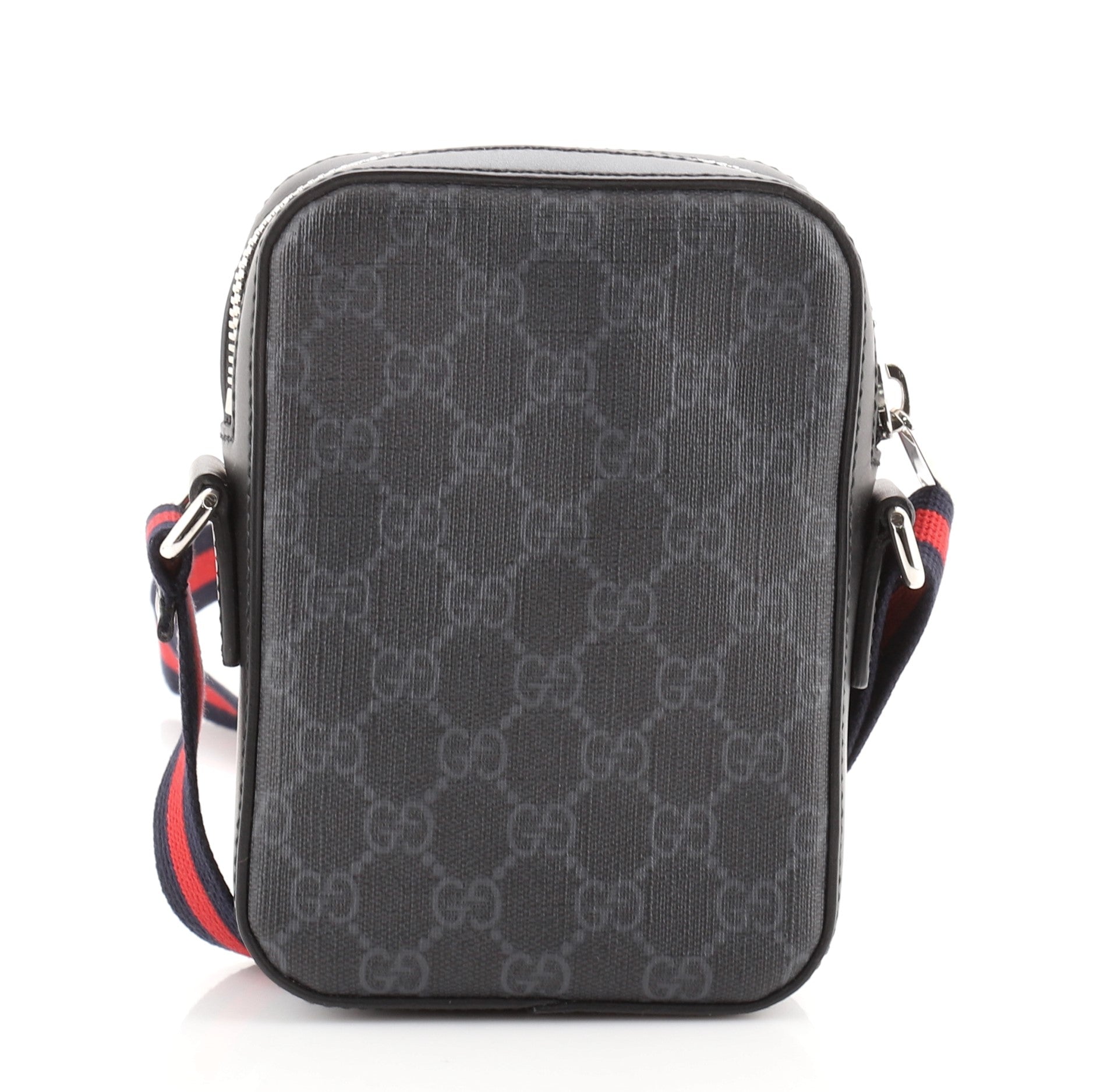 Web Strap Front Zip Messenger Bag GG Coated Canvas Mini