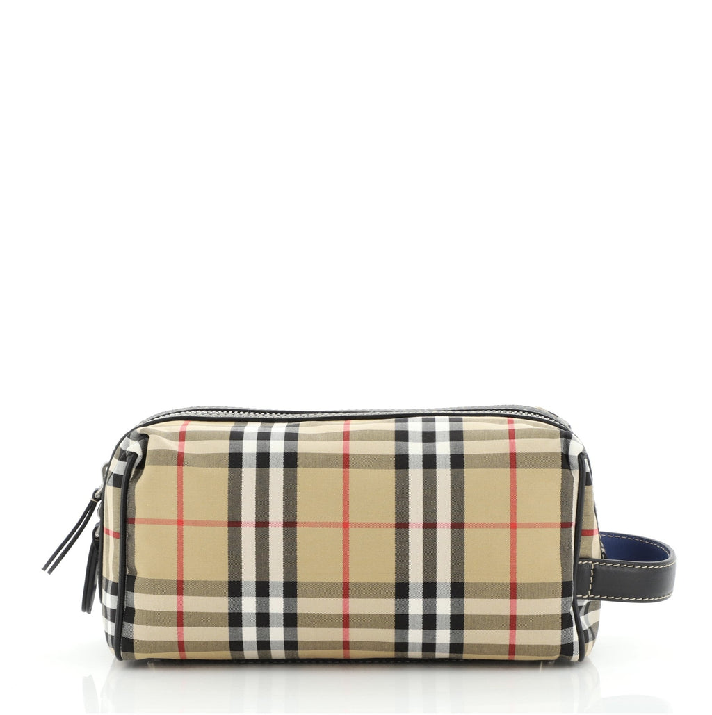 Cosmetic Pouch Vintage Check Canvas