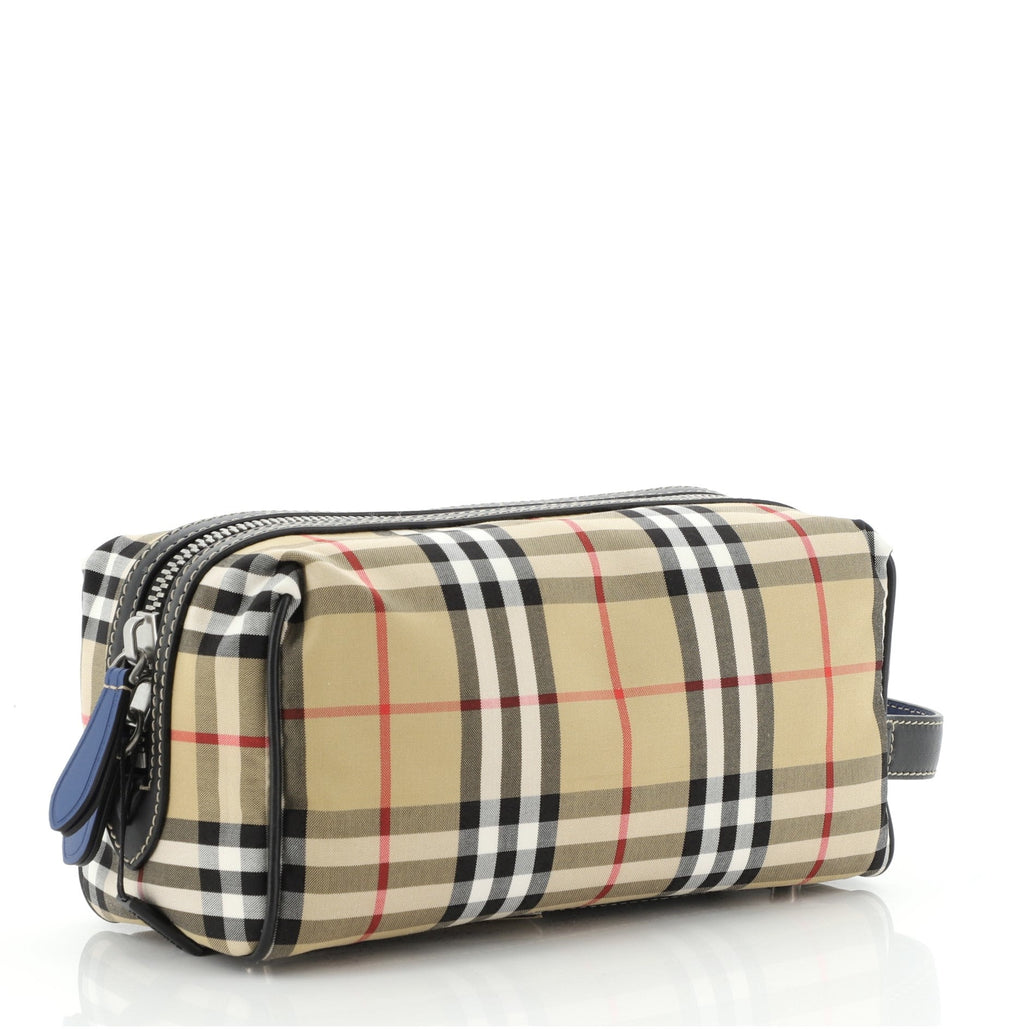 Cosmetic Pouch Vintage Check Canvas