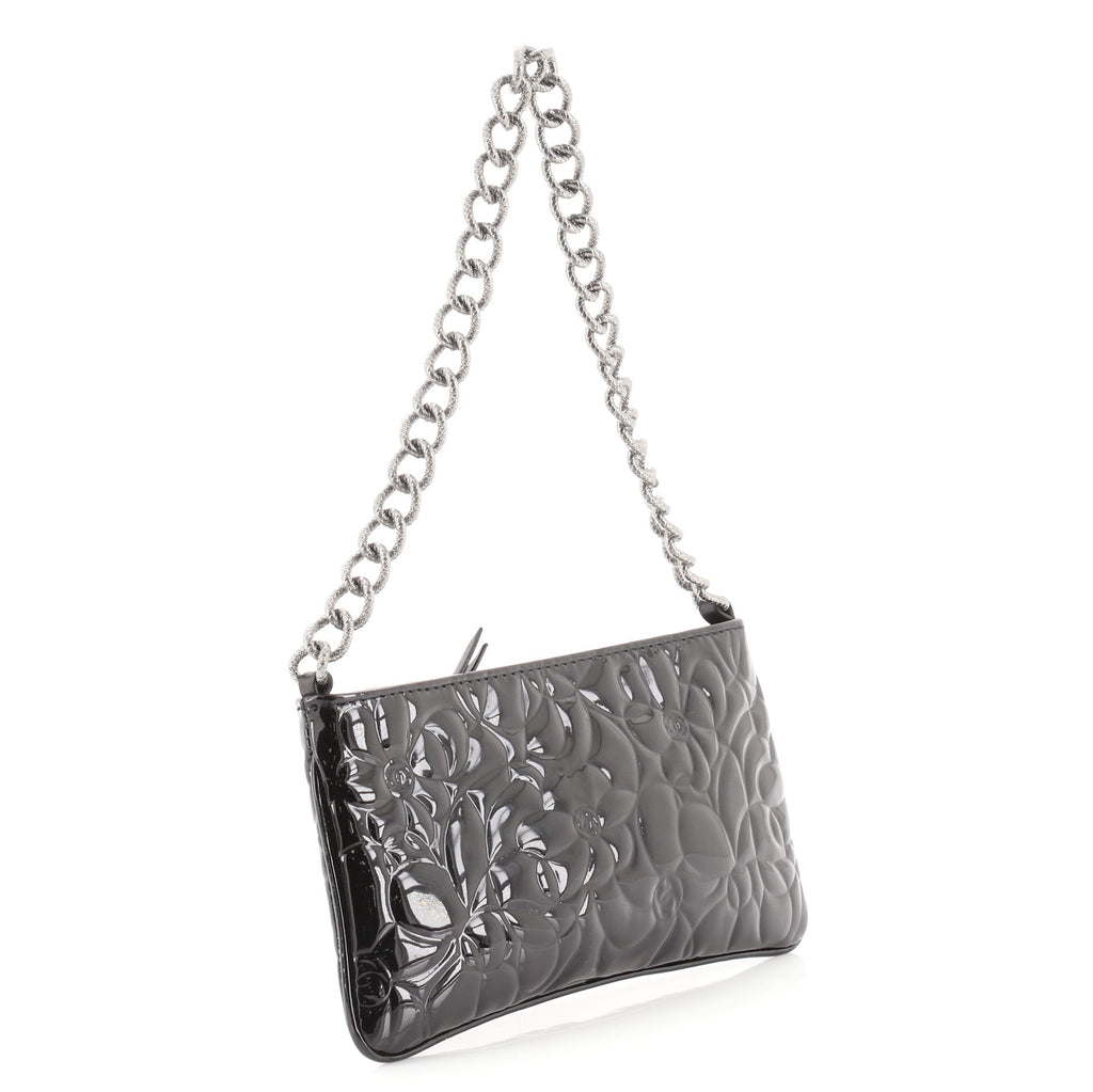 Camellia Chain Pochette Patent Mini