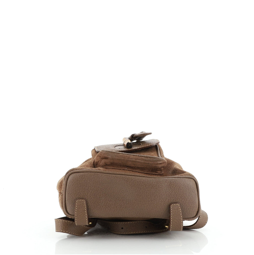 Vintage Bamboo Backpack Suede Mini
