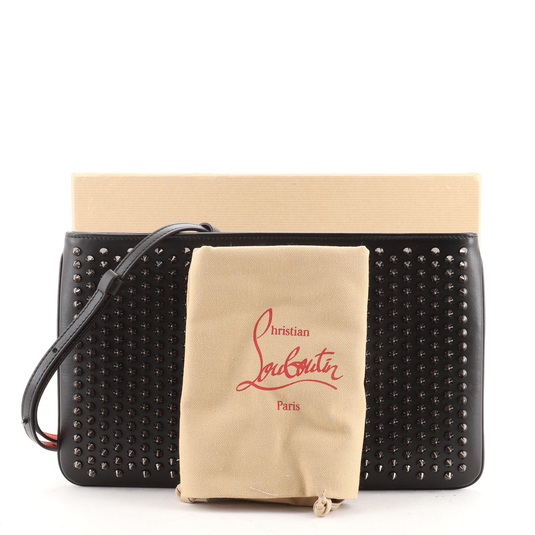 Loubiposh Clutch Spiked Leather