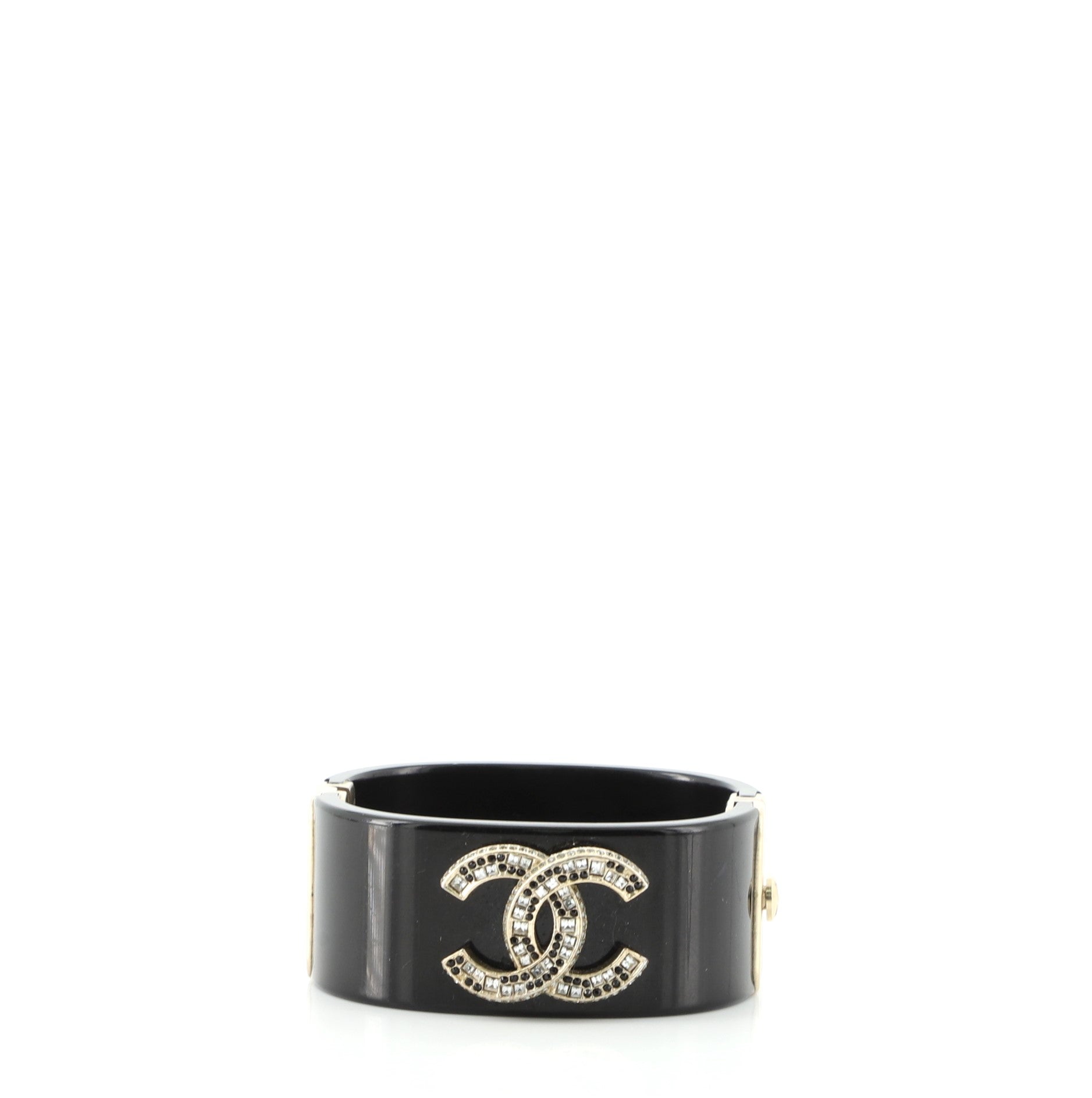 CC Cuff Bracelet Crystal Embellished Resin Wide