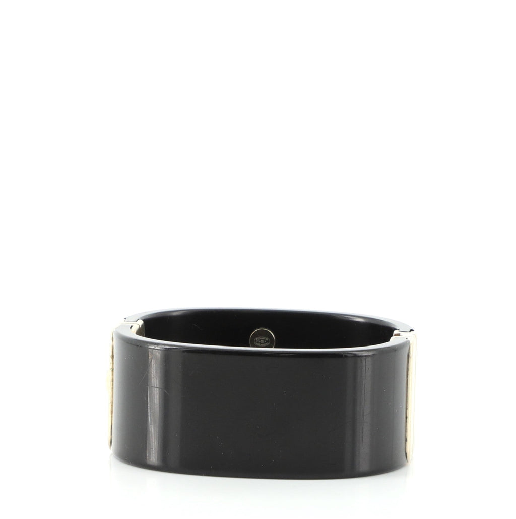 CC Cuff Bracelet Crystal Embellished Resin Wide