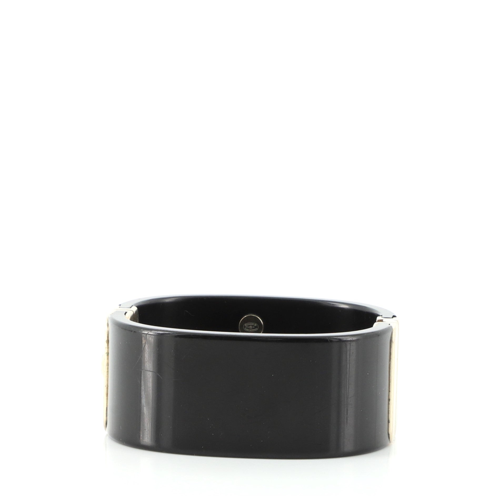 CC Cuff Bracelet Crystal Embellished Resin Wide