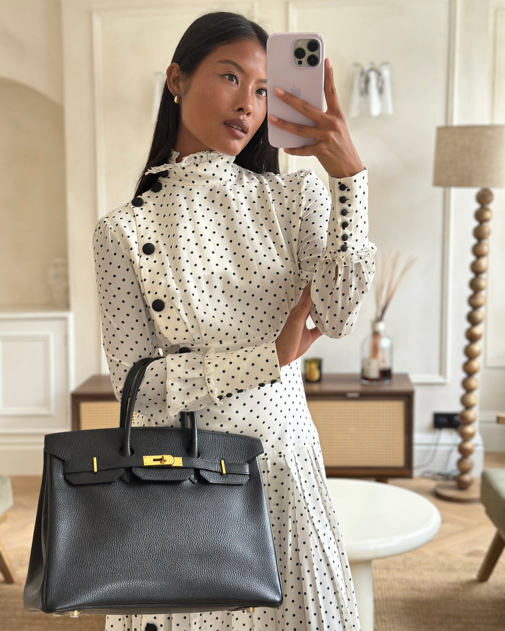 Hermès Birkin 35 Retourne Bag in Black Ardennes Leather with Gold Hardware