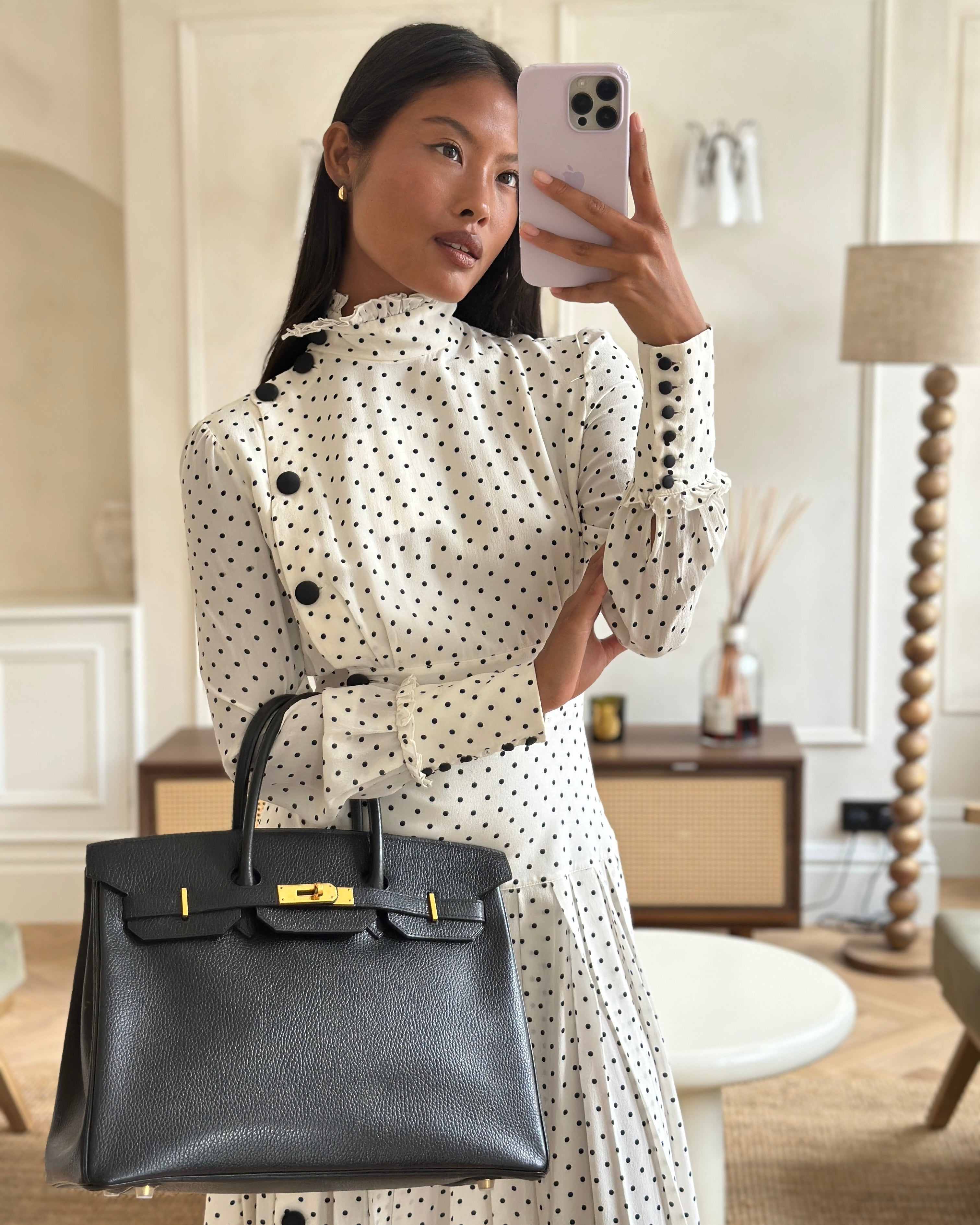 Hermès Birkin 35 Retourne Bag in Black Ardennes Leather with Gold Hardware