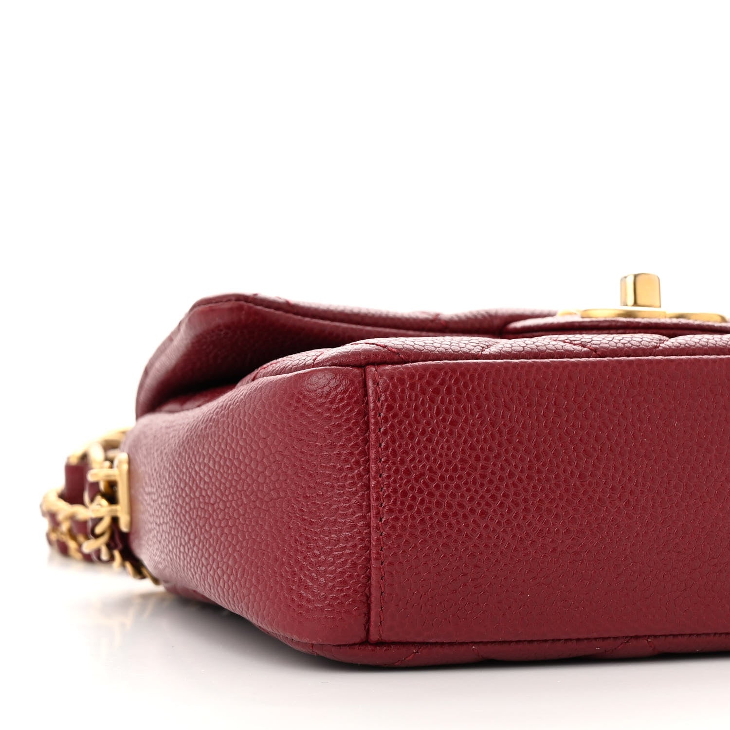 Caviar Quilted Mini Chain Soul Flap Burgundy