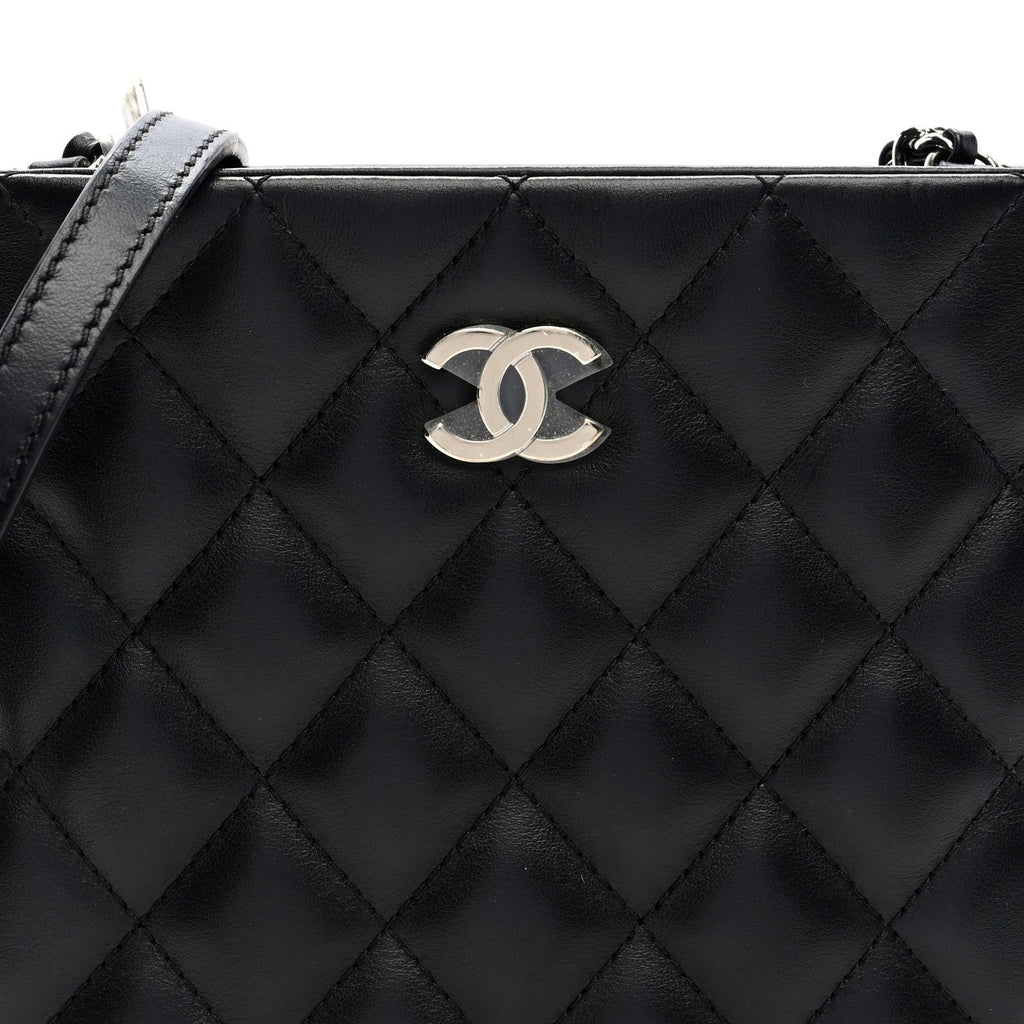 Lambskin Quilted Crossbody Bag Black