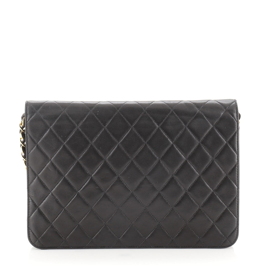Vintage Clutch with Chain Quilted Leather Medium