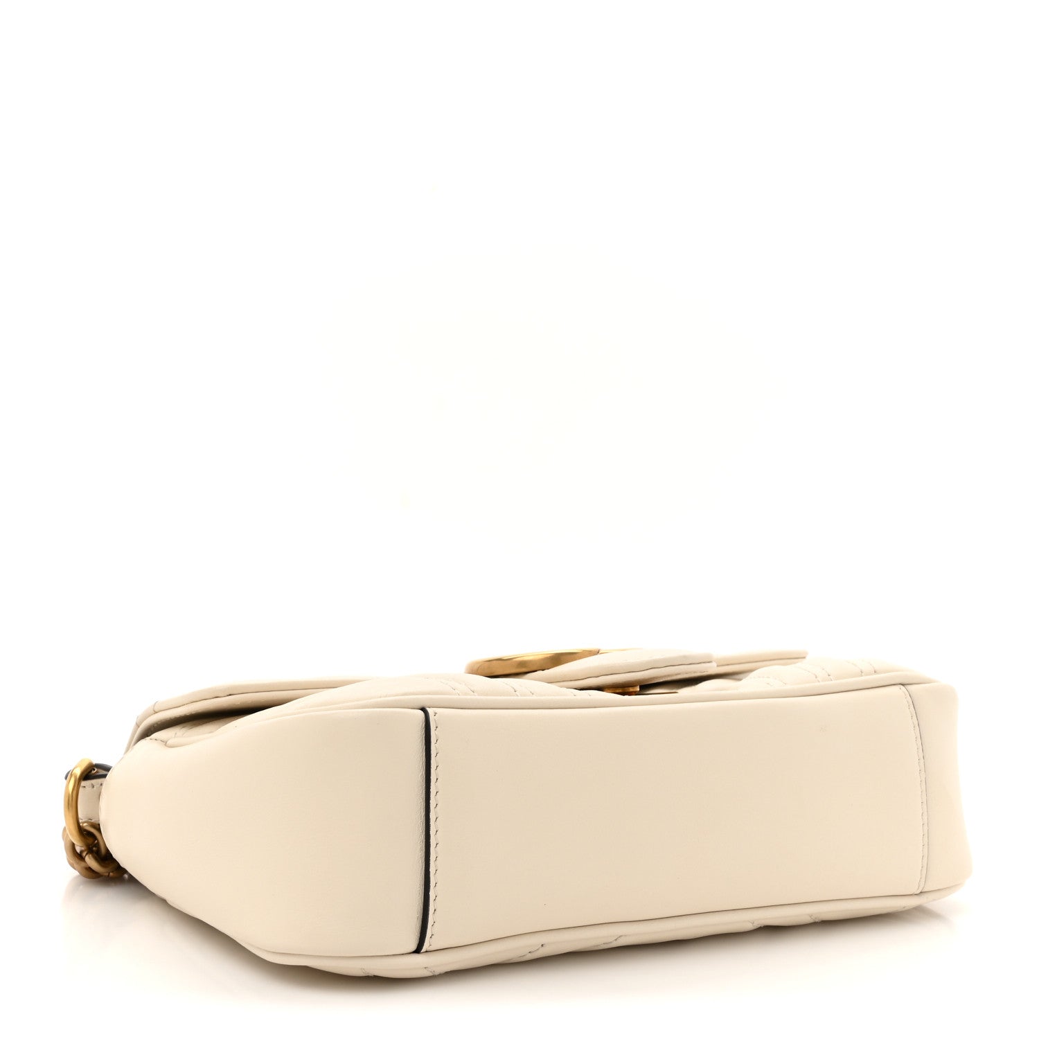 Calfskin Matelasse Mini GG Marmont Shoulder Bag White