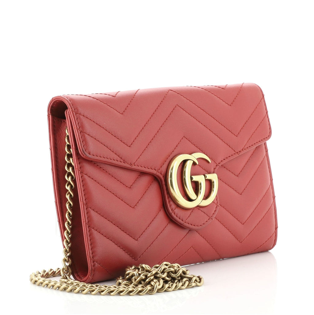 GG Marmont Chain Wallet Matelasse Leather Mini