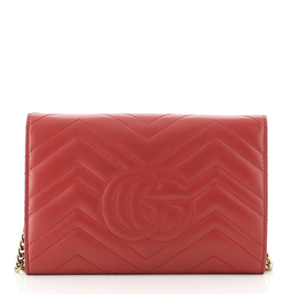 GG Marmont Chain Wallet Matelasse Leather Mini