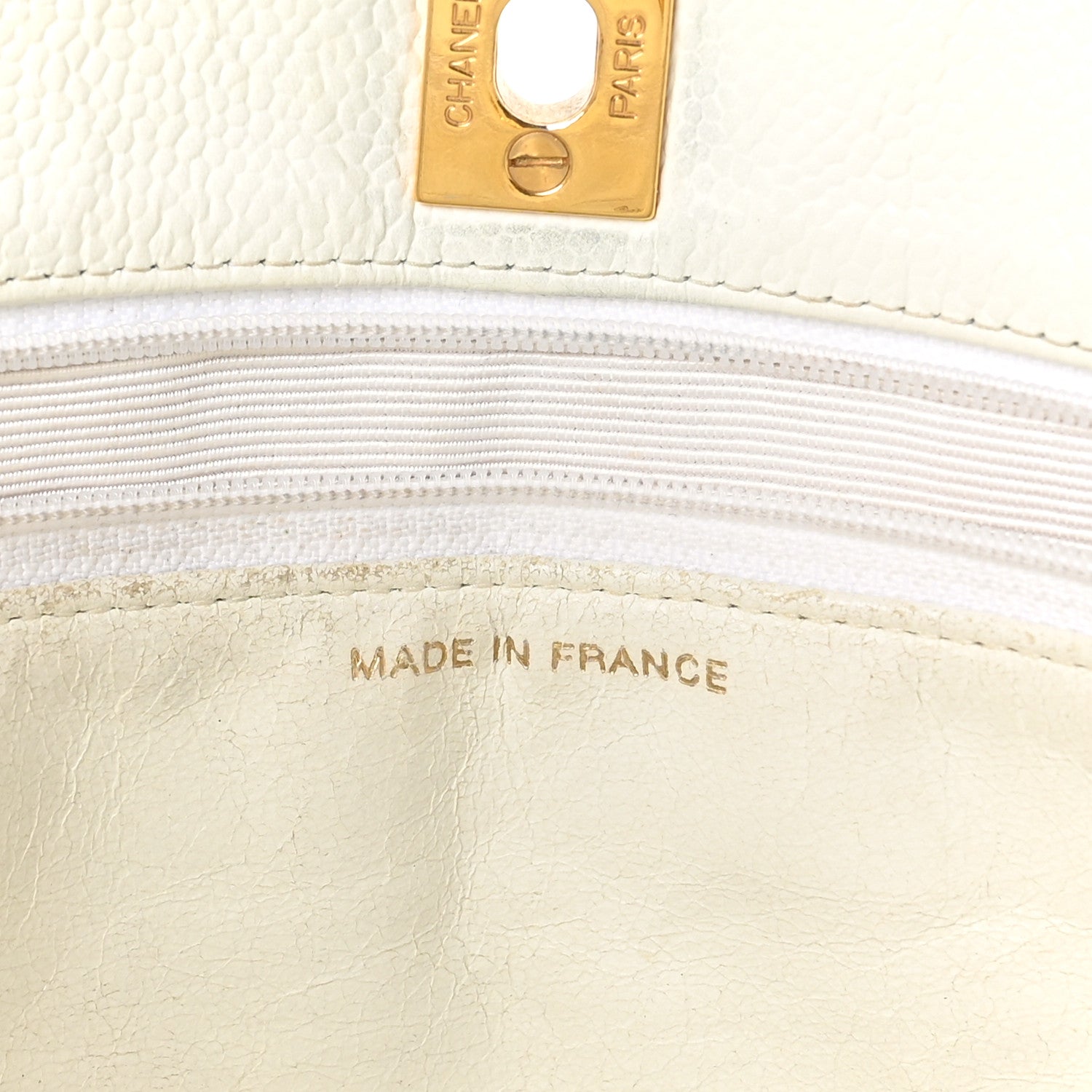 Caviar Quilted Shopper Tote White