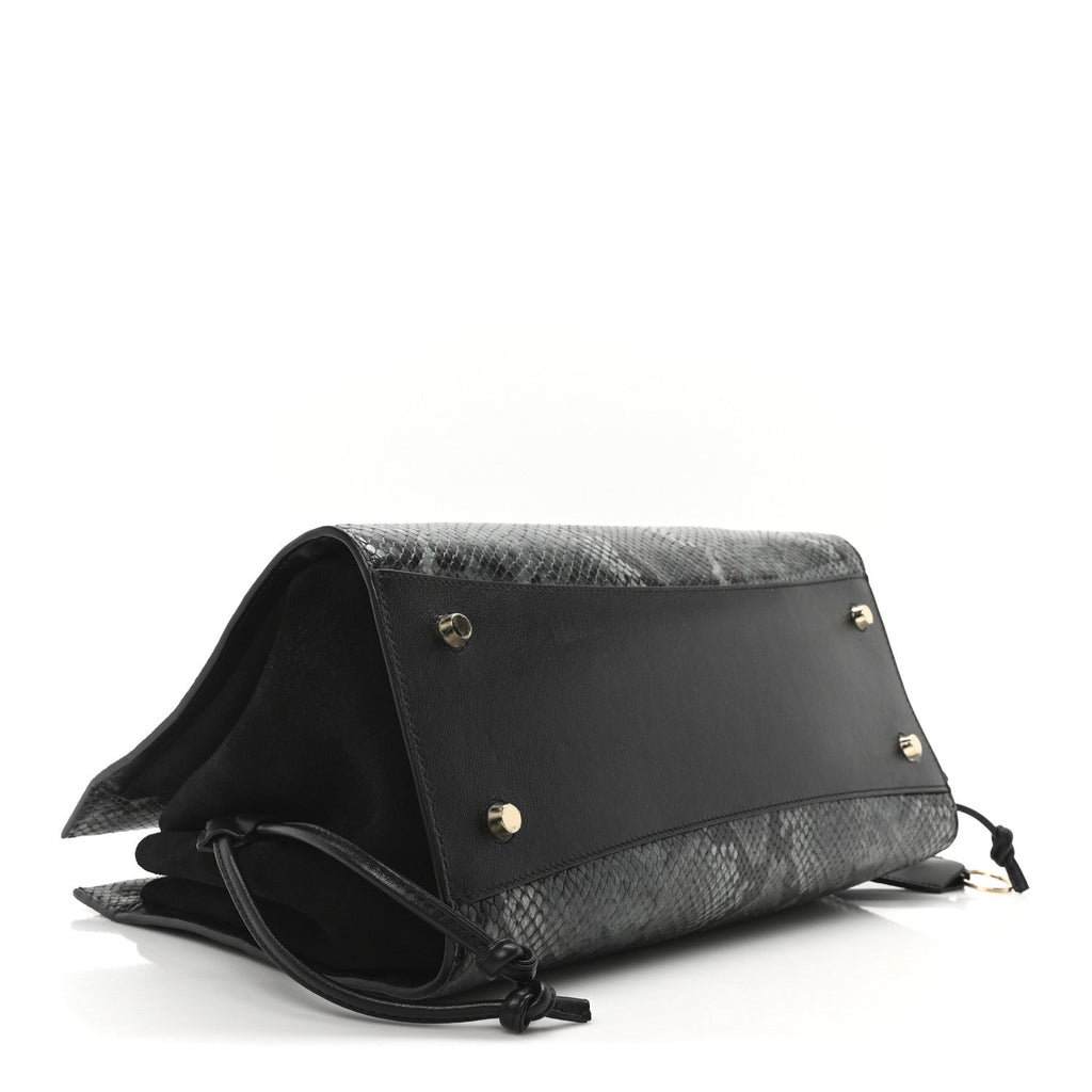Snakeskin Suede Iris Tote Green