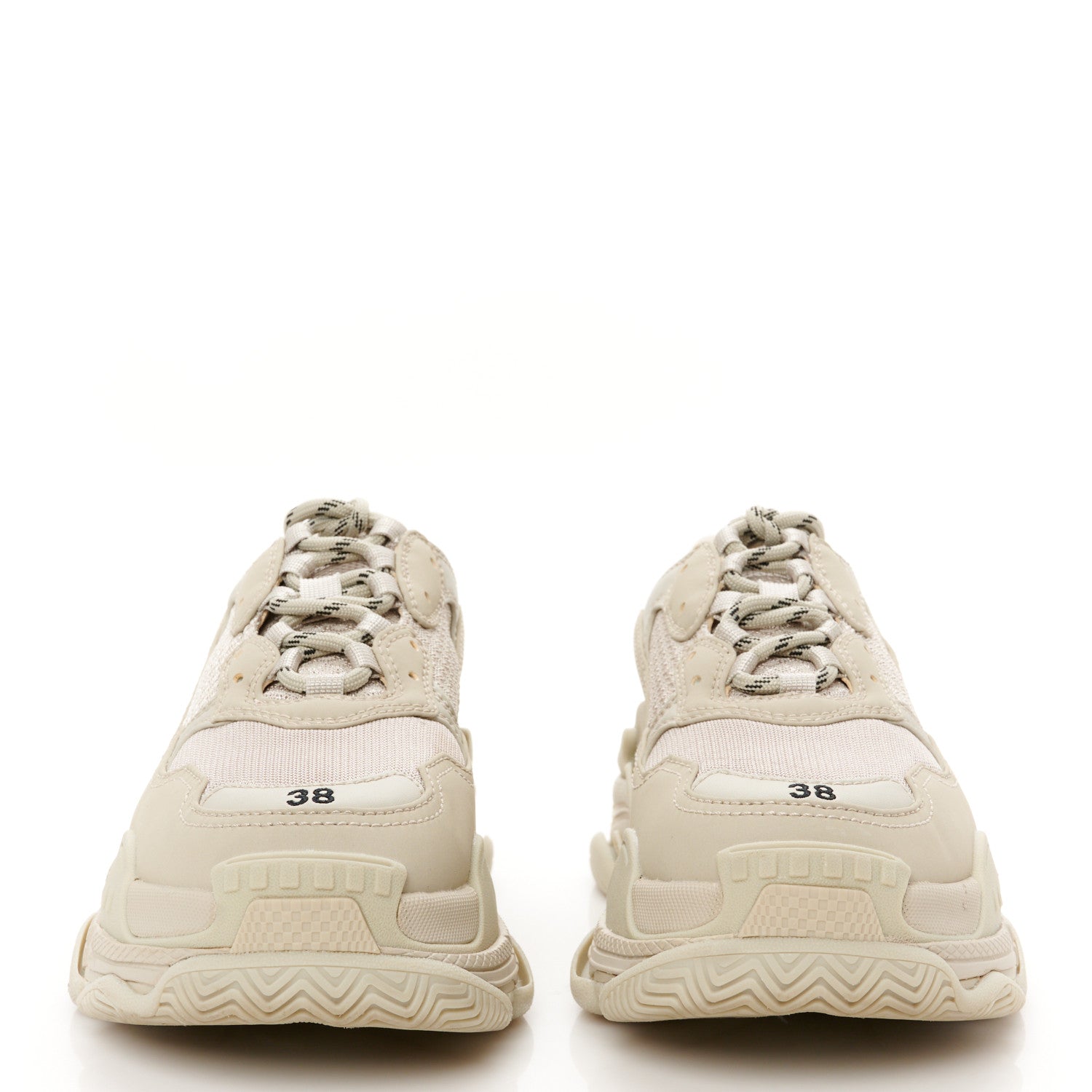 Fabric Mesh Womens Triple S Sneakers 38 Beige