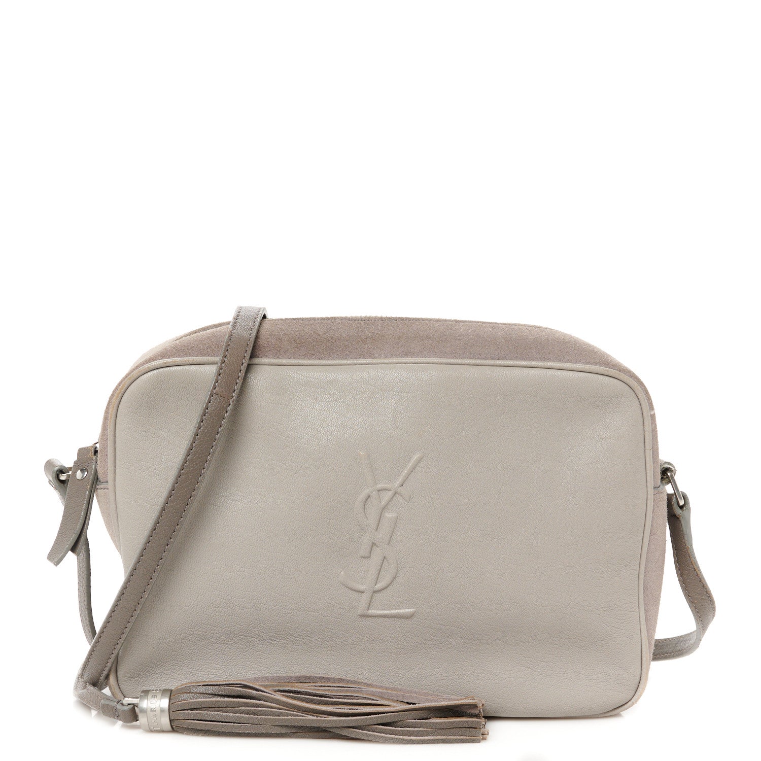 Lambskin Suede Monogram Small Lou Camera Bag  Fog