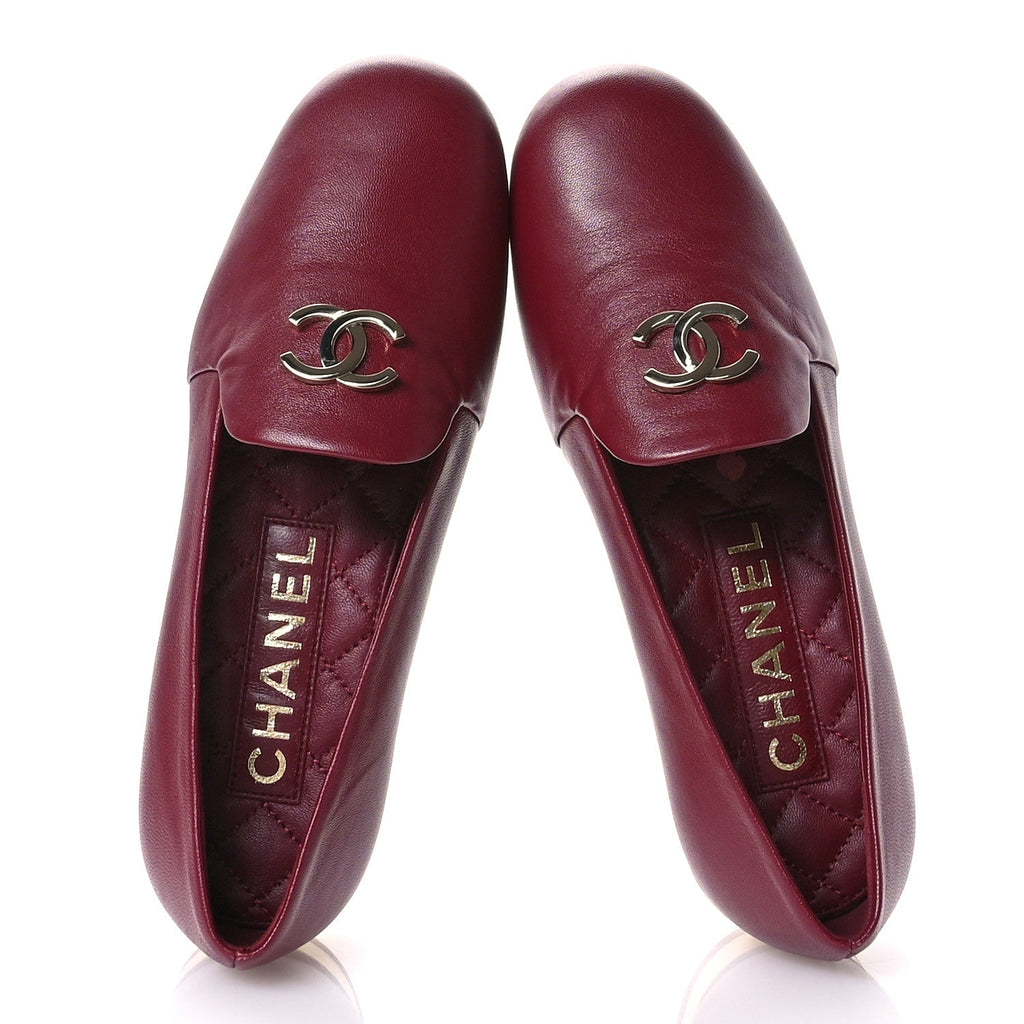 Lambskin CC Loafers 35 Bordeaux